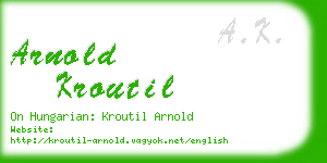 arnold kroutil business card